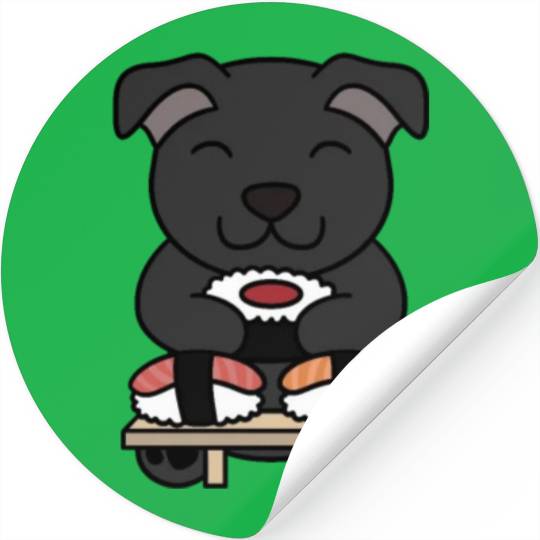 Sushi Lover Staffordshire Bull Terrier Stickers