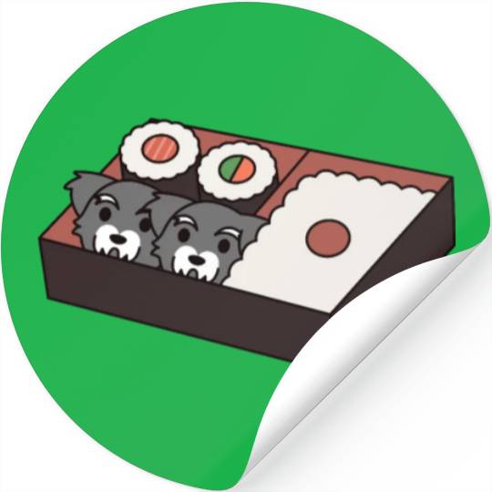 Sushi Bento Box Schnauzer Stickers
