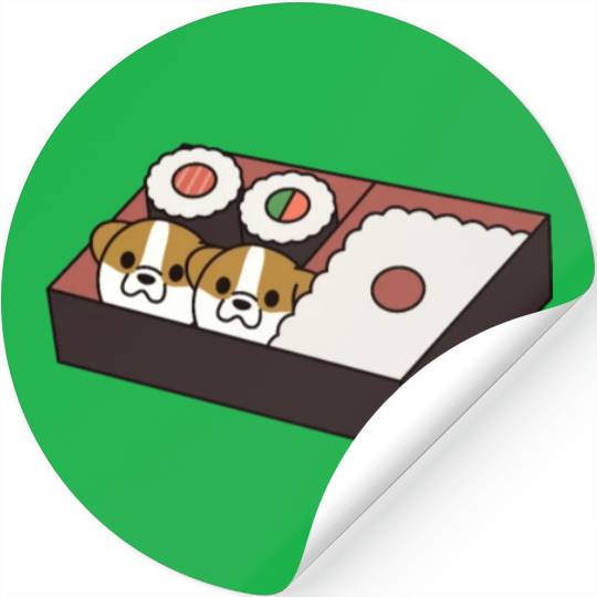 Sushi Bento Box English Bulldog Stickers