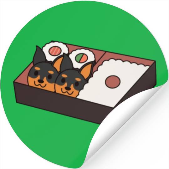 Sushi Bento Box Doberman Stickers