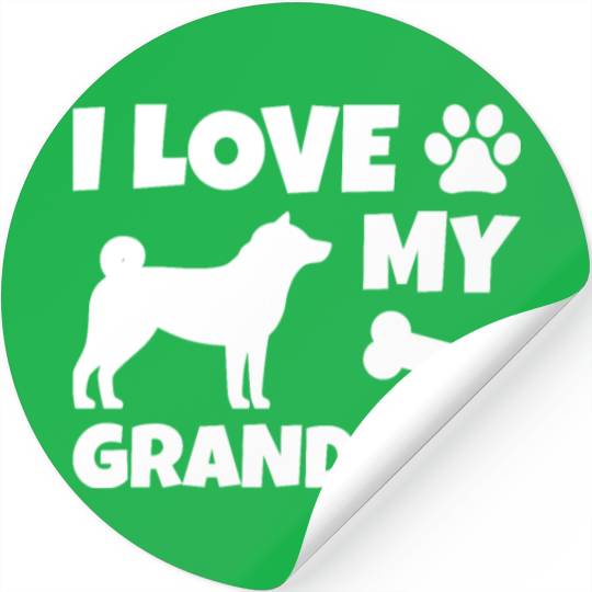 I Love My Granddog Shiba Inu Stickers