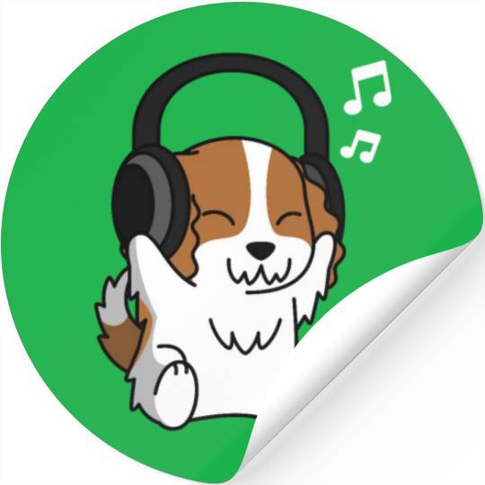 Music Lover Cavalier King Charles Spaniel Stickers