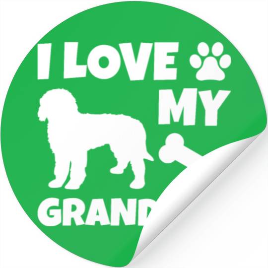 I Love My Granddog Goldendoodle Stickers
