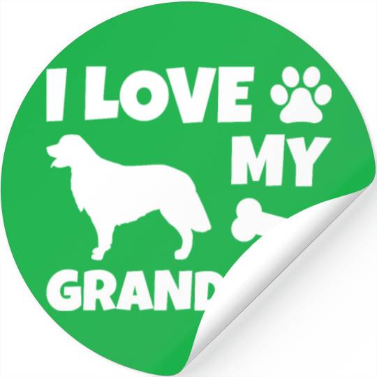 I Love My Granddog Golden Retriever Stickers