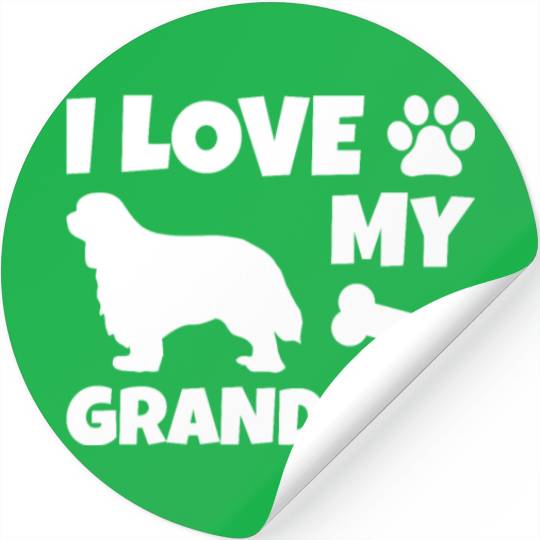 I Love My Granddog Cavalier King Charles Spaniel Stickers