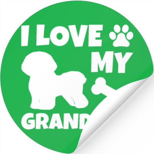I Love My Granddog Bichon Frise Stickers