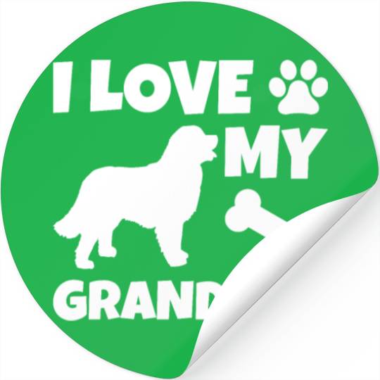 I Love My Granddog Bernese Mountain Dog Stickers