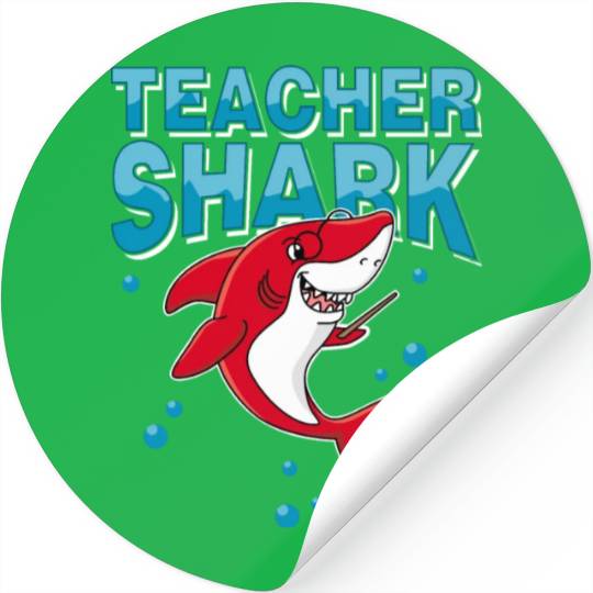 Teacher shark .. school student lessons enrollment Stickers