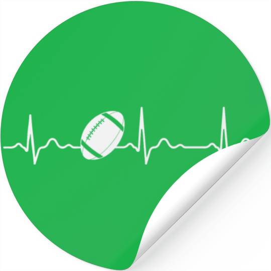 Rugby Heart beat Stickers