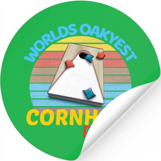 worlds oakyest cornhole player two Stickers