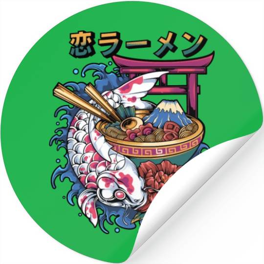 Ramen Koi Fish Japan Tokyo Kawaii Stickers