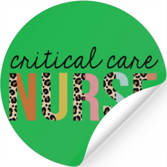 Critical-Care Nurse Leopard Print Registered RN Stickers