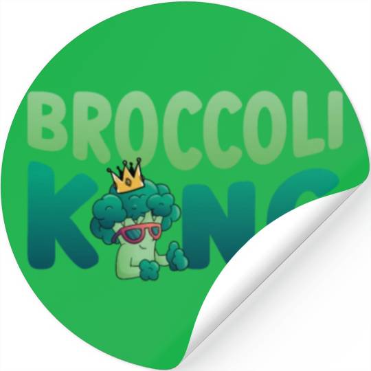 Broccoli King Vegetarian Vegetable Veggies Vegan Stickers