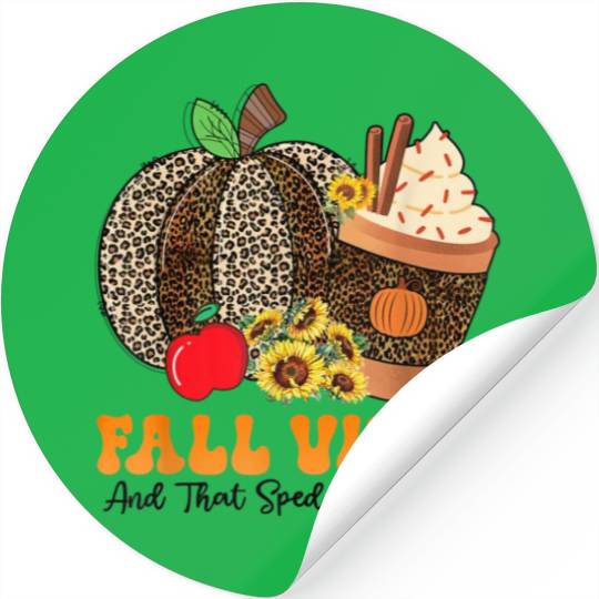 Groovy Fall Vibes Teacher Life Pumpkin Stickers
