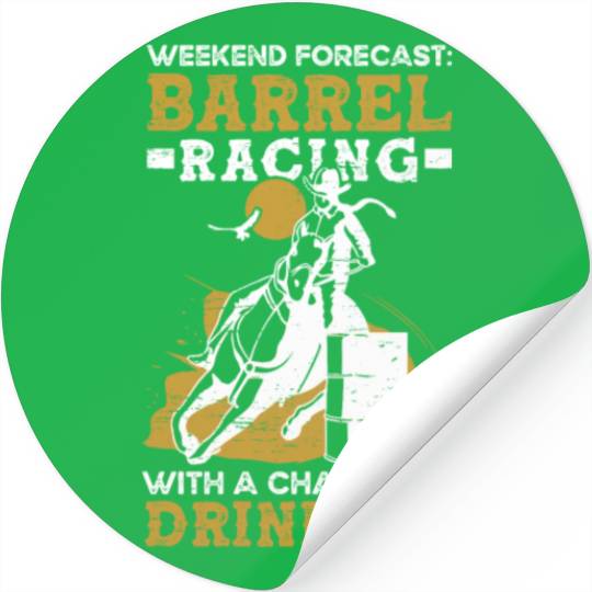 Barrel Racing Drink Beer Rodeo Equestrian Horse Stickers