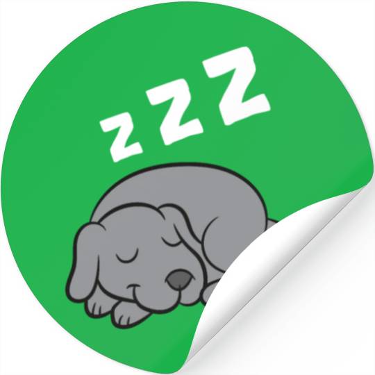 Weimaraner Dog Sleeping Pajama Sleeping Stickers