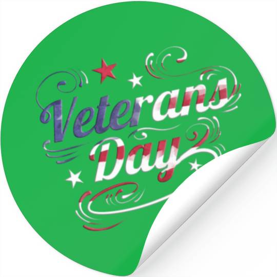 US Flag Colored Logo For Veterans Day Stickers