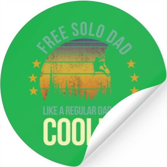 Funny Free Solo Dad Cool Rock Climbing Climber Stickers