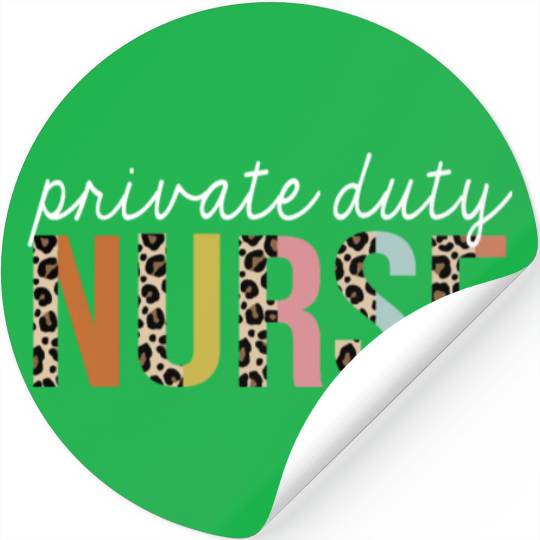Private-Duty Nurse Colorful Leopard Print Funny Stickers