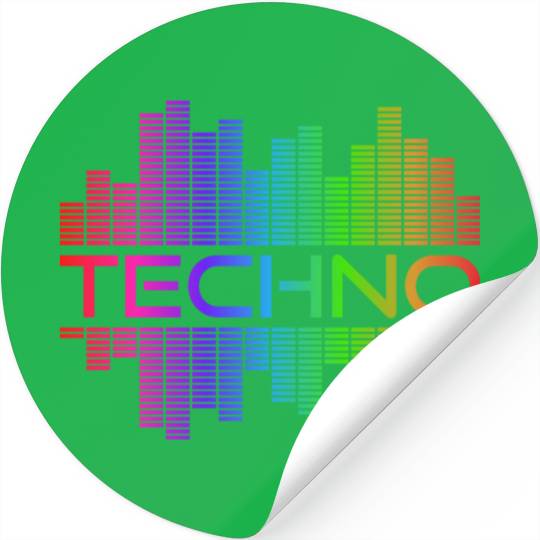 Techno Music Rainbow Spectrum Hard Dark Acid Stickers
