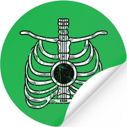 Guitar Skeleton Country Singer Gift Stickers