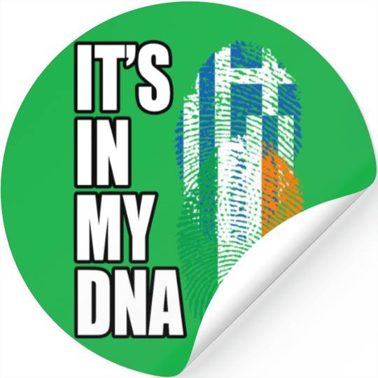 Greek And Irish Mix Heritage DNA Flag Stickers
