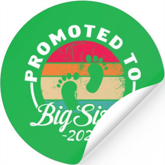 Promoted To Big Sister 2022 Retro Vintage Stickers