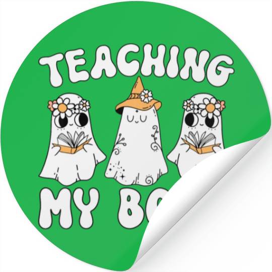 Groovy Teaching My Boos Teacher Funny Halloween Stickers