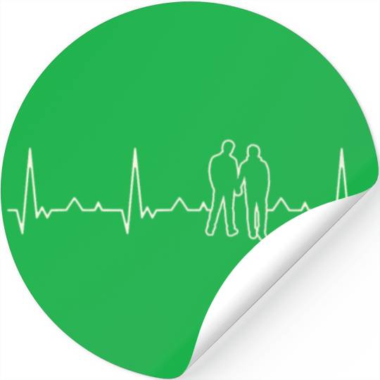 Gay Couple Romantic Holding Hands. Heart. Love. Stickers