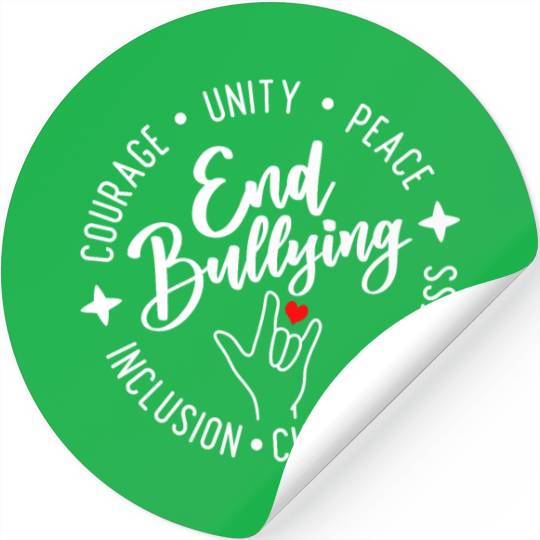 End Bullying. Choose Kindness. Unity. Peace. Stickers