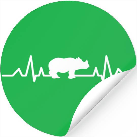 Rhinoceros Africa Animal Gift Heartbeat Rhino Stickers