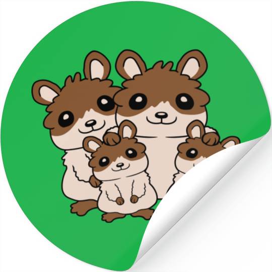 mom dad kids hamster Stickers