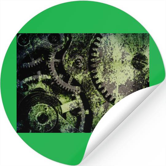 Clock Mechanism Copper Oxide Steampunk Abstract Stickers