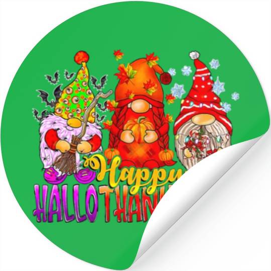 Happy Hallothanksmas Gnomes Lover Halloween Stickers