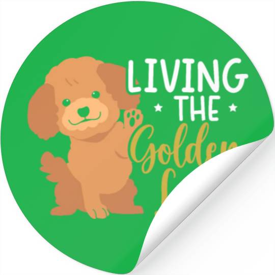 Living The Golden Life Goldendoodle Dog Owner Stickers
