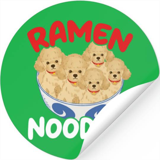 Ramen Doodles Goldendoodle Dog Lover Puppy Paw Stickers