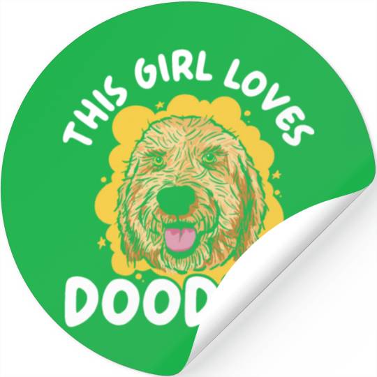 This Girl Loves Doodles Goldendoodle Dog Owner Stickers