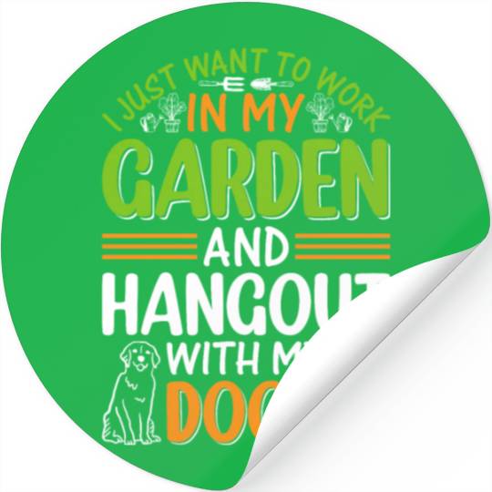 Dog Lover Plant Gardener Garden Gardening - Dog Ow Stickers