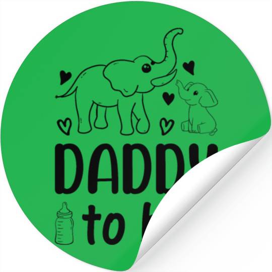 Elephant Daddy To Be - Baby Shower Paternity New D Stickers