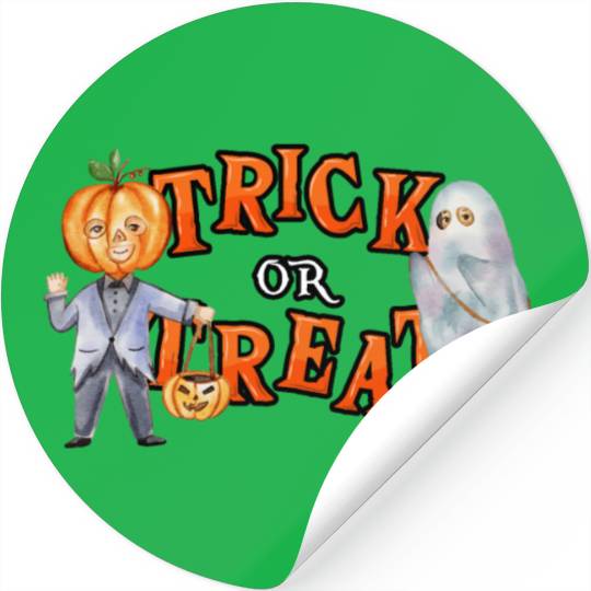 Trick or Treat halloween cute pumpkin Stickers