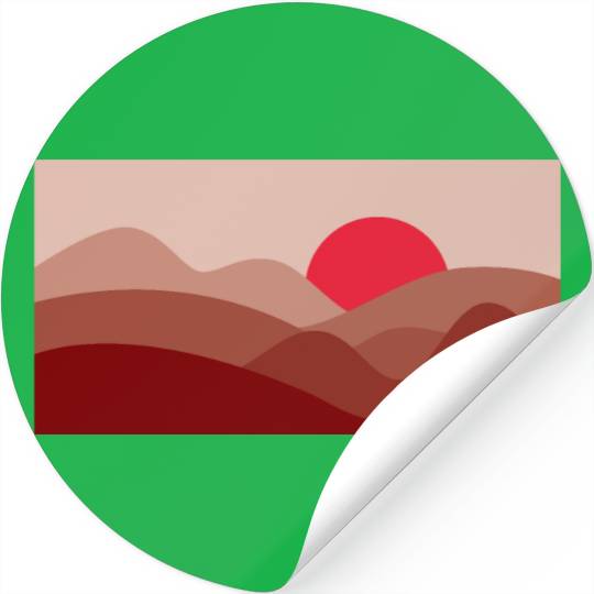 Minimalist Sun Garnet Red Stickers
