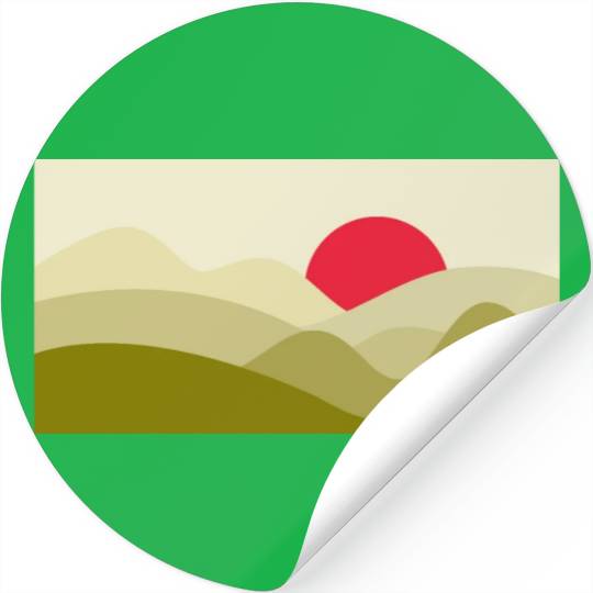 Minimalist Sun Olive Green Stickers