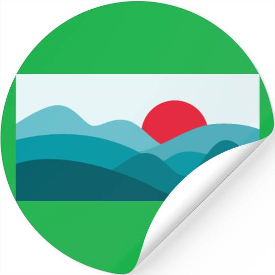 Minimalist Sun Teal Blue Stickers