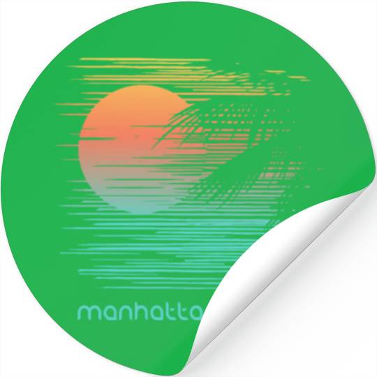 Artistic Manhattan Beach California Palm Tree Stickers