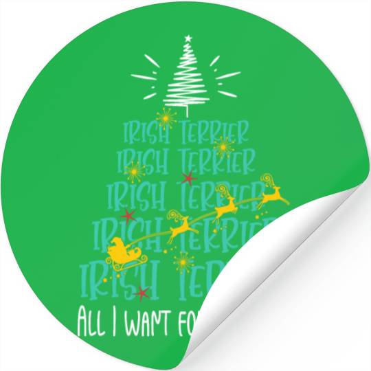 Irish Terrier Christmas Dog breed Christmas Tree Stickers