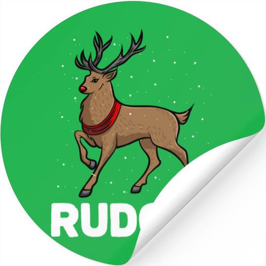 Christmas Santa's Reindeer Lazy Costume Rudolph Stickers