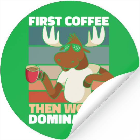 Moose Elk Coffee Sunglasses Stickers