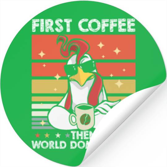 Rooster Cock Coffee Sunglasses Stickers