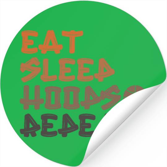 Eat Sleep Hoops Repeat Basketball Stickers