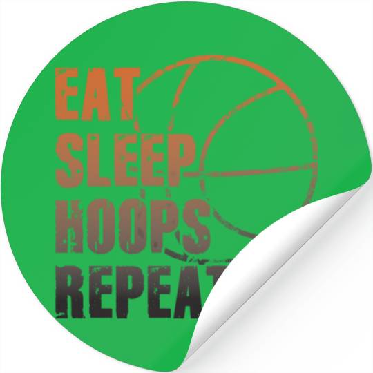 Eat Sleep Hoops Repeat Basketball Stickers